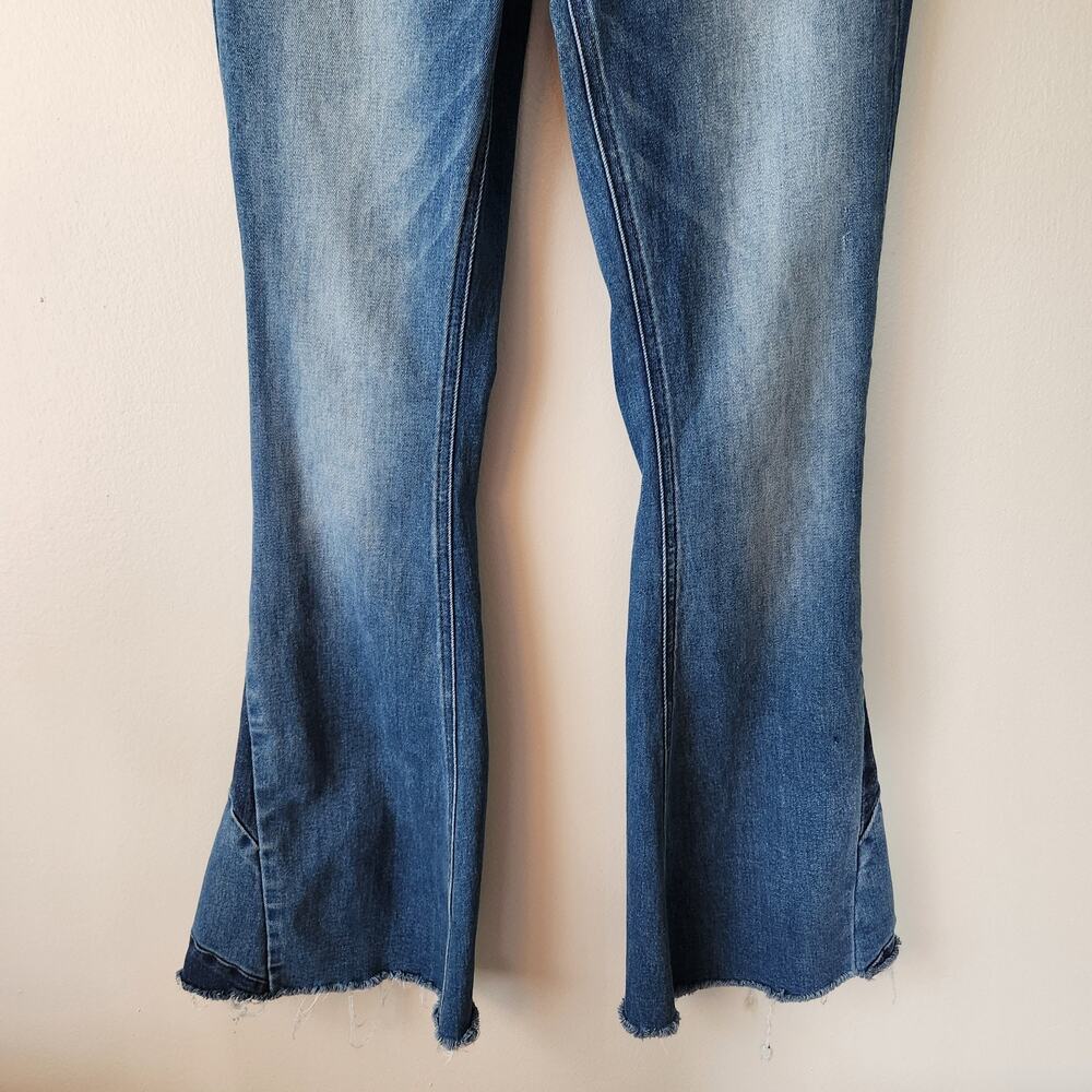 Vervet Los Angeles Flare Jeans Women's 27 High Rise Blue Denim Grunge Retro Boho - Picture 3 of 16